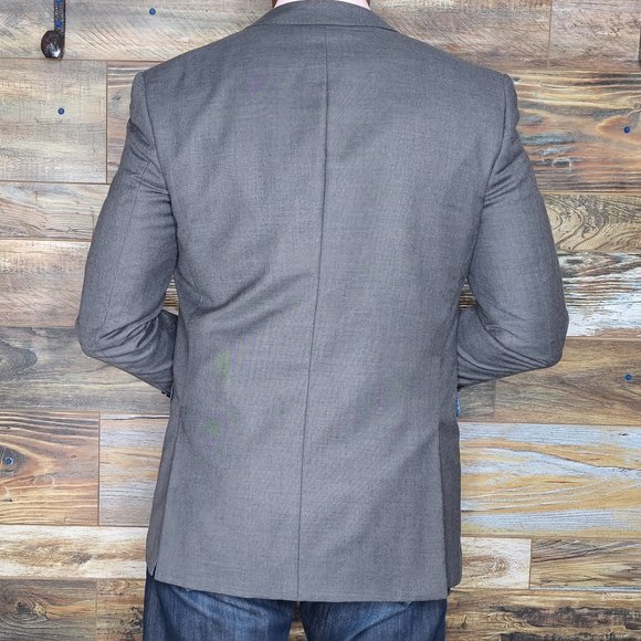 Eleganza by Giorgio Sanetti Super 140's Gray Dual Vent Blazer Sport Jacket 40R - Picture 9 of 12